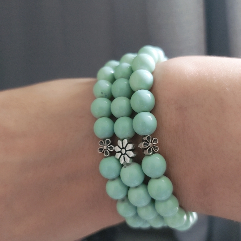 3.....bracelet for women beautiful natural glass beads handmade jewelry